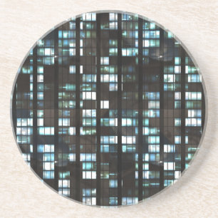 Illuminated windows pattern coaster