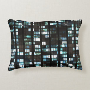 Illuminated windows pattern decorative pillow