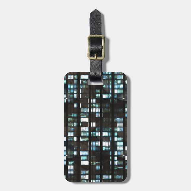 Illuminated windows pattern luggage tag (Front Vertical)