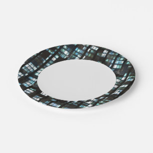 Illuminated windows pattern paper plate
