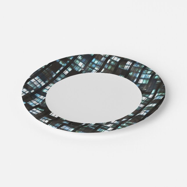 Illuminated windows pattern paper plate (Angled)
