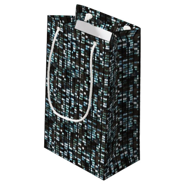 Illuminated windows pattern small gift bag (Back Angled)
