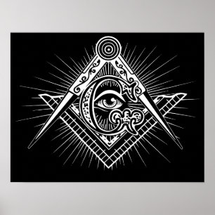 Illuminati All Seeing Eye Freemason Symbol Poster
