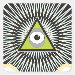 Illuminati All Seeing Eye NWO New World Order Square Sticker