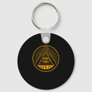 Illuminati Conspiracy Triangle Masonic All Seeing  Keychain