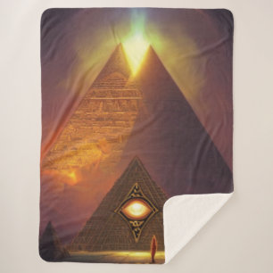 Illuminati Eye Pyramid Sherpa Blanket