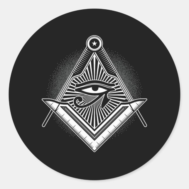 Illuminati Masonic Pyramid Triangle Conspiracy Gif Classic Round Sticker (Front)