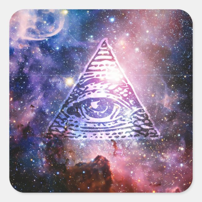 Illuminati nebula square sticker (Front)