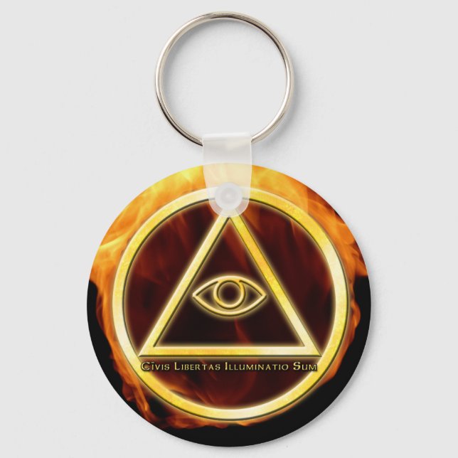 Illuminati on Fire Keychain (Front)