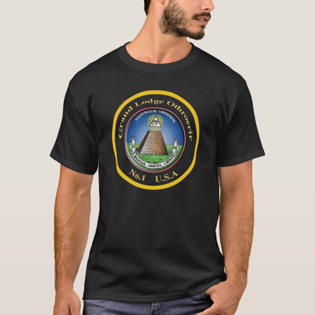 Illuminati Order Seal  Pillars All seeing eye T-Shirt (Front)