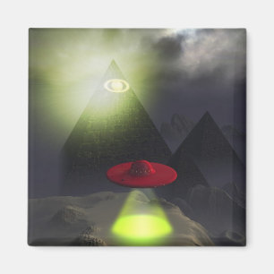 Illuminati Pyramid and UFO Magnet