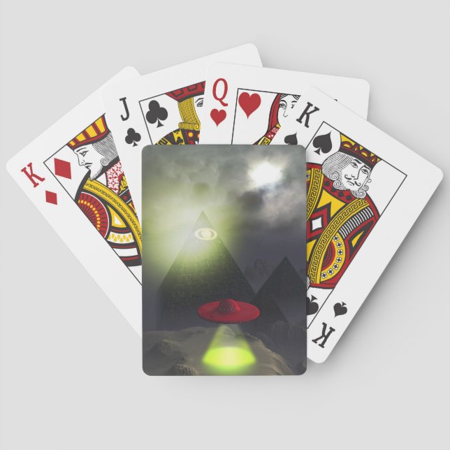 Illuminati Pyramid and UFO Playing Cards (Back)