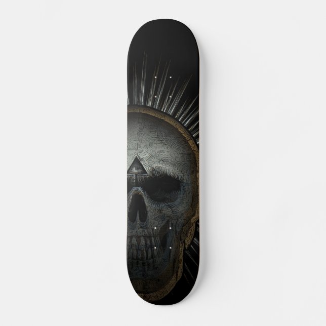 Illuminati skull skateboard (Front)