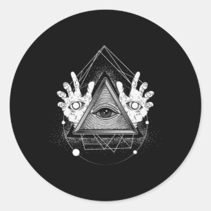 Illuminati Symbol Masonic Triangle Pyramid Conspir Classic Round Sticker