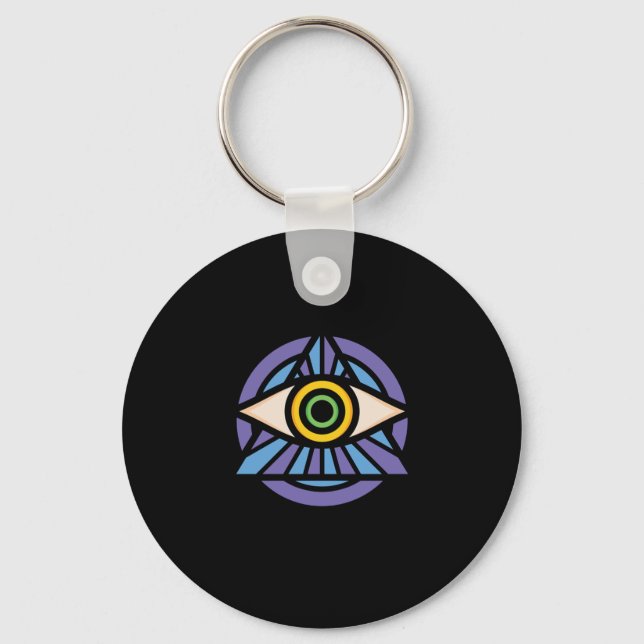 Illuminati Symbol Triangle Masonic Conspiracy Gift Keychain (Front)