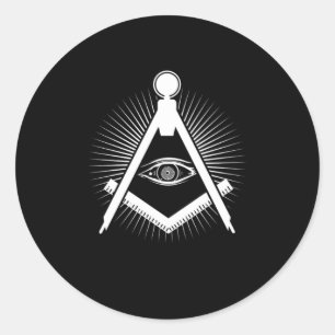 Illuminati Triangle Conspiracy Masonic All Seeing  Classic Round Sticker