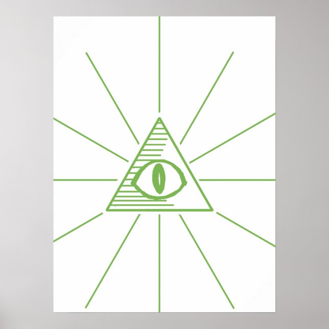 Illuminati Triangle Eye Green Poster (Front)