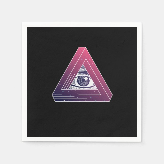 Illuminati Triangle Symbol Masonic Conspiracy Gift Napkin (Front)