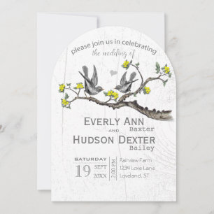 Illuminating Yellow & Ultimate Grey Boho Wedding Invitation