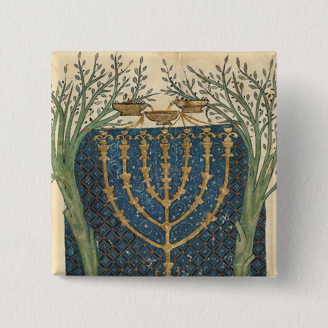 Illumination of a menorah, from 2 inch square button (Front)