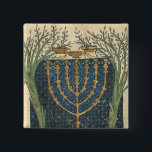 Illumination of a menorah, from 2 inch square button<br><div class="desc">Illumination of a menorah,  from the Jewish Cervera Bible,  1299 | by Joseph Asarfati | Art Location: Instituto da Biblioteca Nacional,  Lisbon,  Portugal | French Artist | Image Collection Number: XIR161985</div>