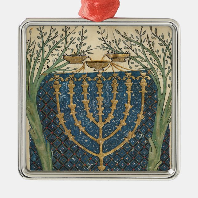 Illumination of a menorah, from metal ornament (Front)