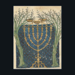 Illumination of a menorah, from postcard<br><div class="desc">Illumination of a menorah,  from the Jewish Cervera Bible,  1299 | by Joseph Asarfati | Art Location: Instituto da Biblioteca Nacional,  Lisbon,  Portugal | French Artist | Image Collection Number: XIR161985</div>