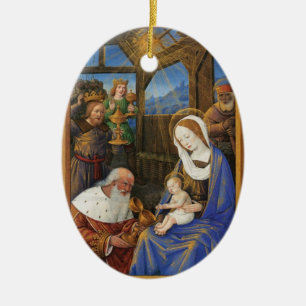 Illumination of the Adoration Christian Christmas Ceramic Ornament