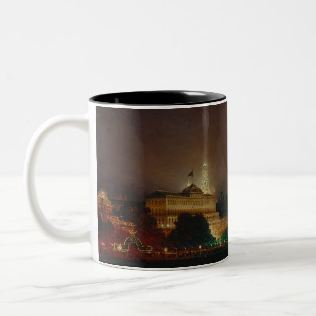 Illumination of the Kremlin, 1883 (oil on canvas) Two-Tone Coffee Mug (Left)