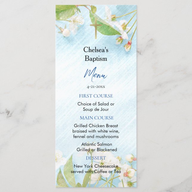 Illumination Orthodox Christian Baptism Menu (Front)