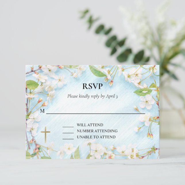 Illumination Orthodox Christian Baptism RSVP Card (Standing Front)