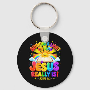 Illumination Station Shining A Light On Who Jesus Keychain