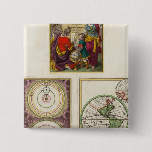 Illus Title Page Solar system, Charte vom Globo 2 Inch Square Button