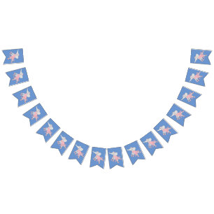 illusima Ballerina Elephant Blue Bunting Flags