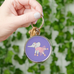 illusima Ballerina Elephant Light Purple Keychain