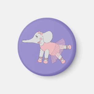 illusima Ballerina Elephant Light Purple Magnet