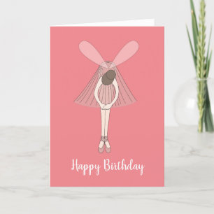 illusima Ballerina Fairy Peach Carte d'anniversair