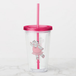 illusima Ballerina Hippo Acrylic Tumbler