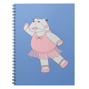 illusima Ballerina Hippo Blue Notebook