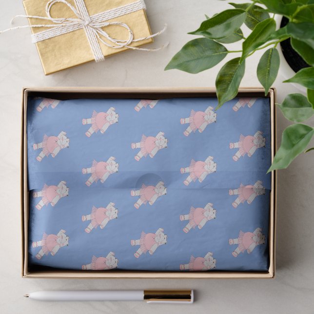 illusima Ballerina Hippo Blue Tissue Paper (Gift)
