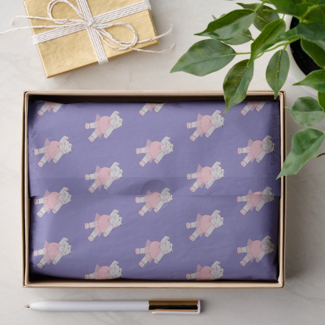illusima Ballerina Hippo Purple Tissue Paper (Gift)