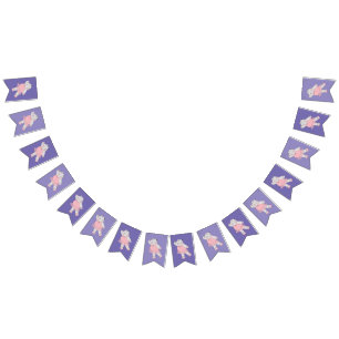 illusima Ballerina Hippo Purple Tones Bunting Flags