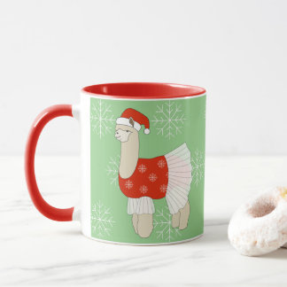 illusima Ballerina LLama Christmas Snowflakes Mug