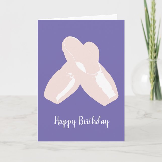 illusima Ballerina Point Shoes Purple Birthday Card (Front)