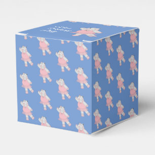 illusima Ballet Hippo Pattern Blue Birthday Party Favor Box