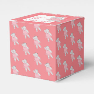illusima Ballet Hippo Pattern Peach Birthday Party Favor Box