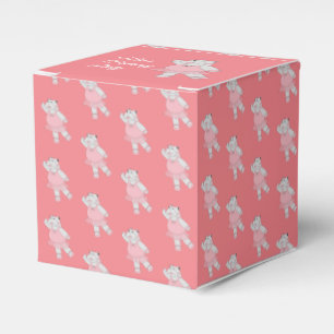 illusima Ballet Hippo Pattern Peach Birthday Party Favor Box