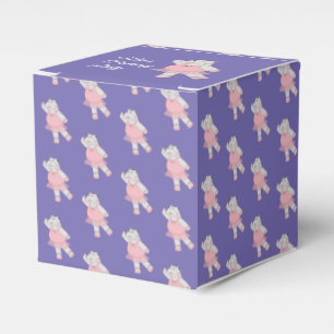 illusima Ballet Hippo Pattern Purple Birthday Favor Box