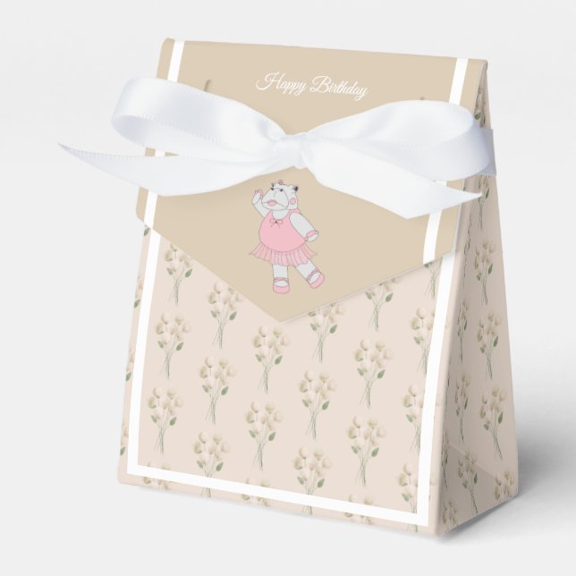 illusima Ballet Hippo Summer Blooms Gift/ Favor Box (Front Side)
