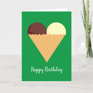 illusima Choc Banana Ice-Cream Green Birthday Card